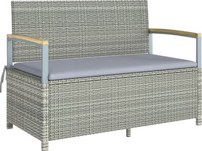 Outsunny bancă ladă poliratan împletit | Aosom Romania