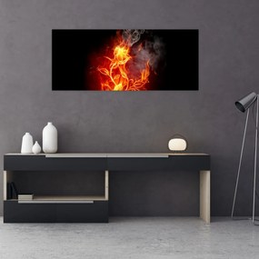 Tablou - Trandafiri în foc (120x50 cm)