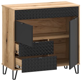 Comodă Botones (stejar evoke + negru) . 1116778