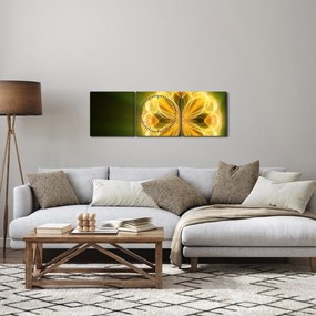 Tablou cu floare galbenă (cu ceas) (90x30 cm)