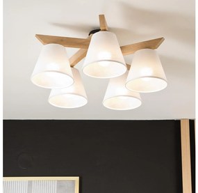 Lustr ANTONIO 5xE14/40W/230V, montaj plafon, stejar