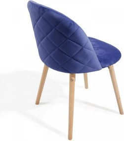 MIADOMODO Set de scaune de sufragerie din catifea, albastru,