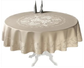 Fata de masa rotunda, teflonata si impermeabila, 160 cm Bej