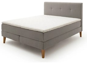 Pat boxspring gri deschis 160x200 cm Stockholm – Meise Möbel