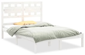 3105666 vidaXL Cadru de pat, alb, 140x200 cm, lemn masiv