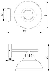 Lampă de perete SVEN 1xE27/15W/230V roșu