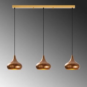Lustră suspendată pe cablu MUBA 3xE27/40W/230V, finisaj cupru