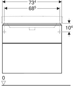 Mobilier suspendat pentru lavoar Geberit, 75 cm alb, Smyle Square 750 x 470 mm