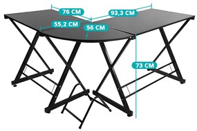 Birou in forma de L-negru