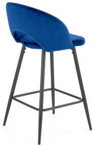 Scaun de bar H96 velvet albastru