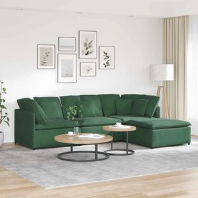 vidaXL Canapea modulară cu taburet și perne, verde închis