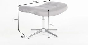 Taburete, suport pentru picioare Lounger, catifea gri A-39513 VC