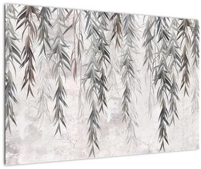 Tablou - Crenguțe de salcie, tencuiala gri (90x60 cm)
