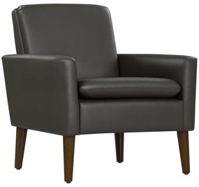 HOMCOM Fotoliu de Mobilier Capitonat, Fotoliu Modern din Imitație de Piele și Lemn, 75x78x81 cm, Maro