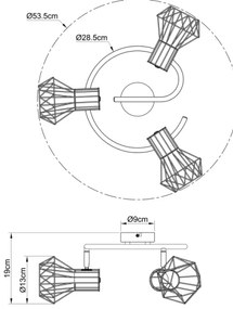 Globo 54017-3 - Lampă spot PRISKA 3xE27/40W/230V