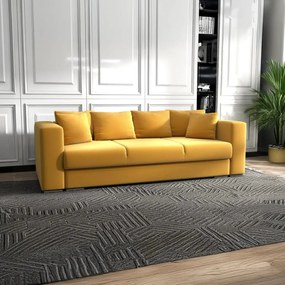 Canapea extensibilă dumonde cu ladă de depozitare si sezut confortabil din spuma high-density, Gloria Royal Muștar  240x100 cm