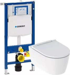 Pachet vas wc suspendat Geberit One TurboFlush si rezervor wc cu cadru incastrat Geberit Duofix Sigma UP320