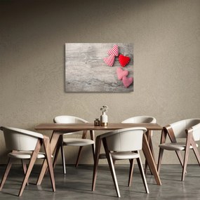 Tablou pe sticlă - Inimioare (70x50 cm)