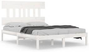 3104749 vidaXL Cadru de pat, alb, 160x200 cm, lemn masiv