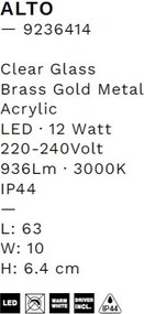 Aplica de perete LED baie IP44 ALTO aurie