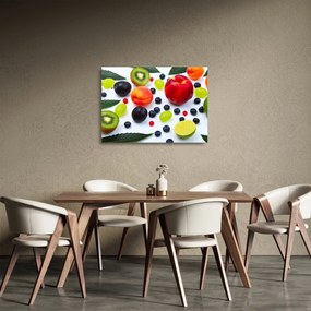 Tablou pe sticlă - fructe cu picături de apă (70x50 cm)