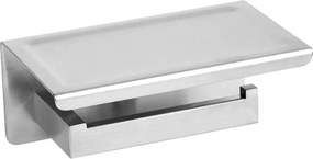 Suport hartie igienica Balneo Qarx cu raft inox periat