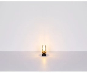 Veioza, lampa de podea design modern FINCA negru mat, maro inchis