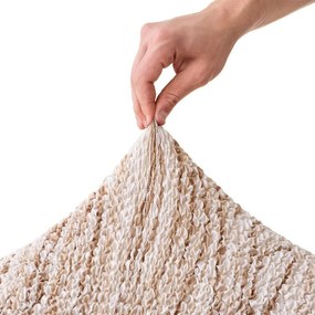 Huse bielastice UNIVERSO NOU bej cu dungi fotoliu cu manere de lemn (l. 40 - 70 cm)