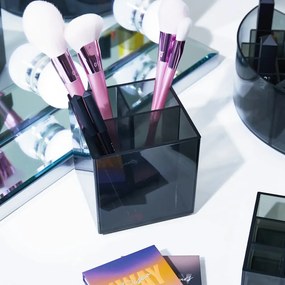 Organizator de baie negru mat pentru cosmetice din plastic reciclat Cosmetic Cube – iDesign