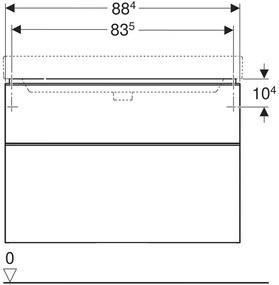 Dulap baie suspendat Geberit Smyle Square pentru lavoar, 80 cm, alb 900 x 470 mm