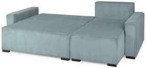 Canapea extensibila cu colt bilateral Culoare Albastru Deschis, SMART