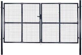 vidaXL Poartă de grădină din plasă, oțel galvanizat, gri, 300x200 cm
