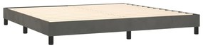Pat box spring cu saltea, gri inchis, 200x200 cm, catifea Morke gra, 200 x 200 cm, Benzi orizontale
