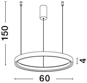 Lustra LED suspendata design modern circular PERRINE D-60cm alba