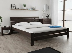 Pat inalt Paris, nuc 160x200 cm Saltele: Fara saltea, Somiera pat: Cu lamele drepte