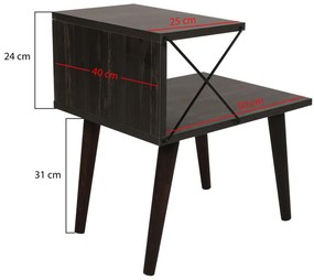 Măsuță de noptieră Cross Dark Brown