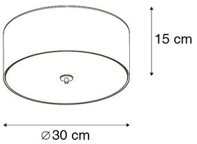 Plafonieră rustică verde 30 cm - Drum Jute