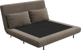 HOMCOM Canapea extensibilă, pat pentru oaspeți, spătar reglabil 3 trepte, aspect reiat, până la 120 kg, 141 x 90 x 81 cm, maro închis | Aosom Romania