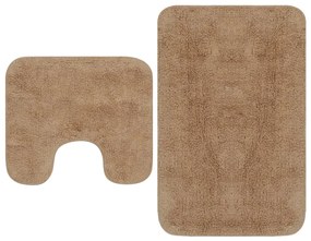 Set covorase baie, 2 buc., textil, bej
