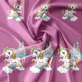 Lenjerie de pat pentru copii din microfibra violet, UNICORN Dimensiune lenjerie de pat: 2 buc 70 x 90 cm | 200 x 220 cm