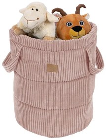 Coș de jucării pentru copii roz din material textil ø 39x50 cm – Meowbaby