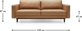 Canapea lemn masiv extensibilă California 232x98 cm
