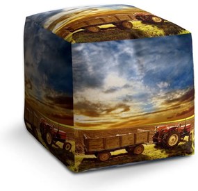 Taburet Cube tractor cu remorcă, colorat