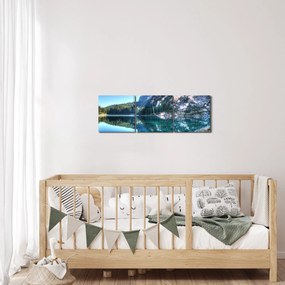 Tablou - Lac montan (cu ceas) (90x30 cm)