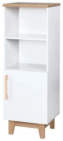 Bibliotecă pentru copii albă cu aspect de lemn de stejar 45x128 cm Finn – Roba