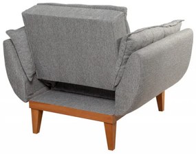 Fotoliu, Lemn Solid, Fiona Berjer, Gri Inchis
