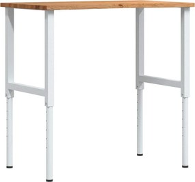 vidaXL Banc lucru maro 100x60x(71,5-98)cm lemn masiv stejar