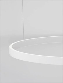 Lustra LED design circular cu iluminat sus si jos ELOWEN alb, diametru 98cm