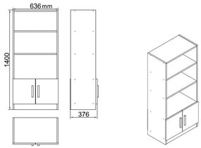 Set mobilier birou Volgenzo 11 (alb). 1107156