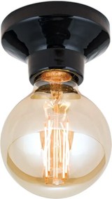 Mini Plafoniera din ceramica neagra FROST